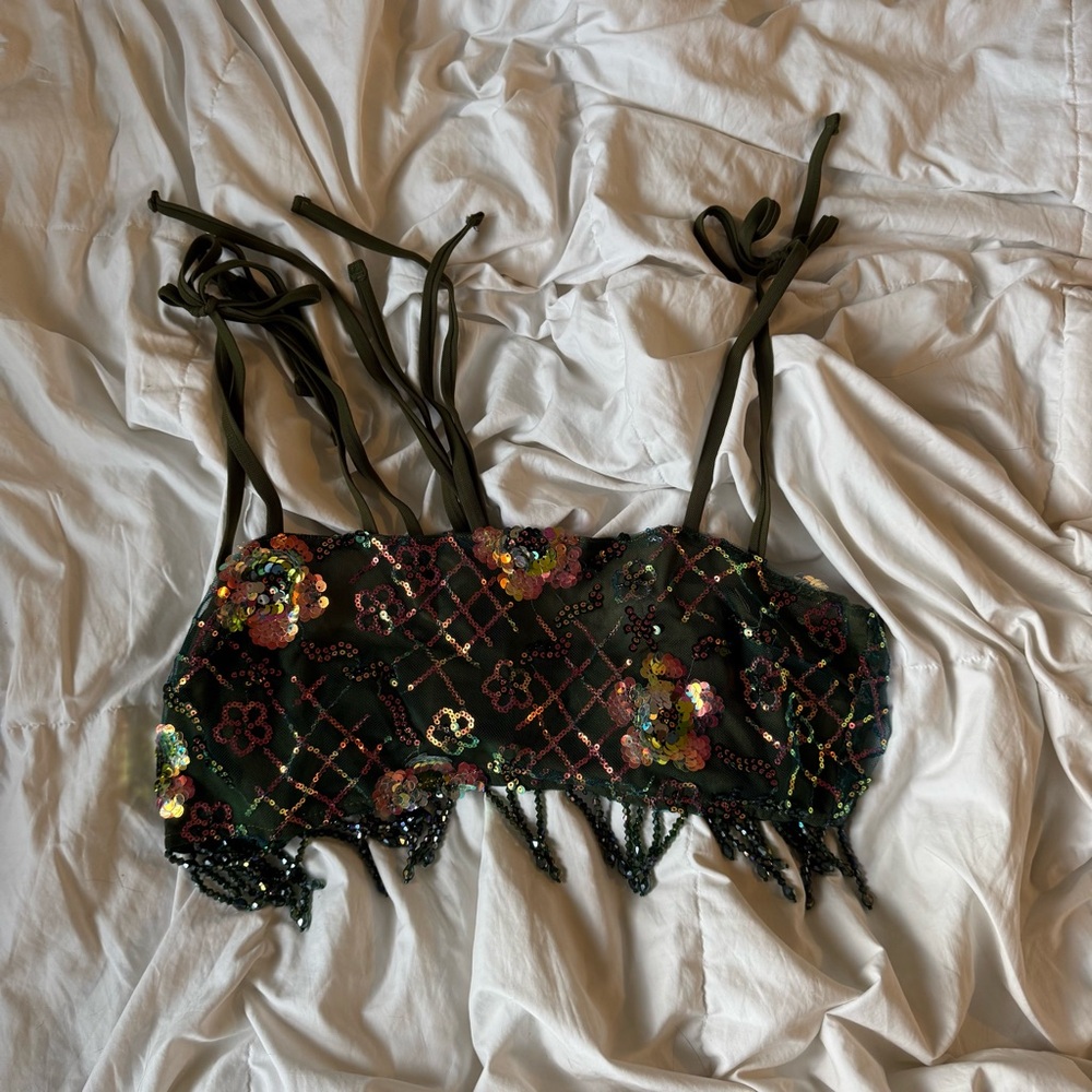 Dollskill Floral Eden Embellished Crop Top